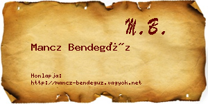 Mancz Bendegúz névjegykártya
